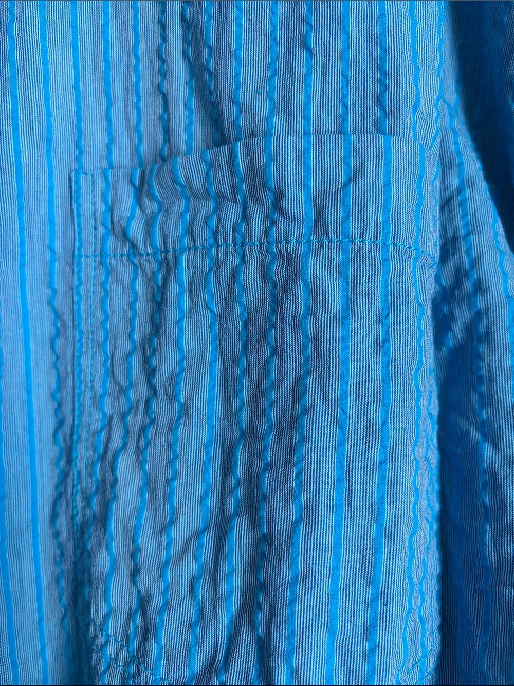 J. Crew Etienne Oversized Shirt in Dobby Stripe- Cerulean - Picture 5 of 7